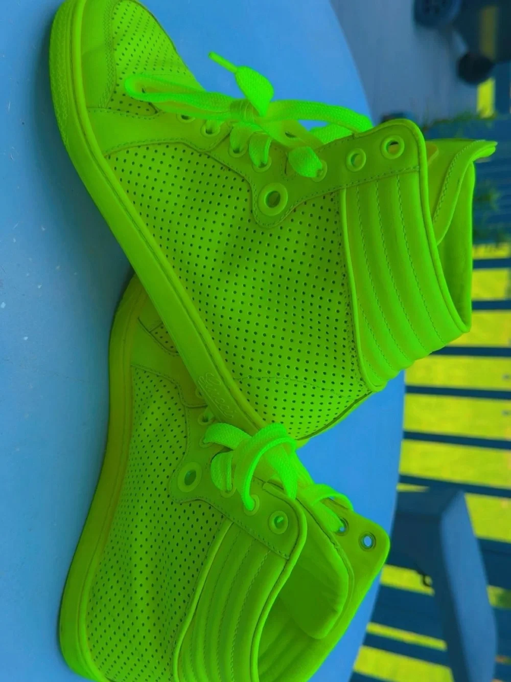 Gucci Neon Green High-Top Sneakers